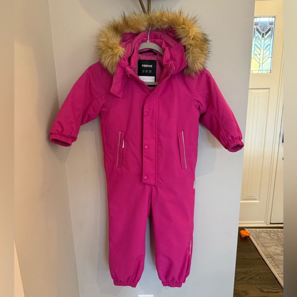 NWOT Toddler Girl Reima One Piece Snowsuit Pink Bunting